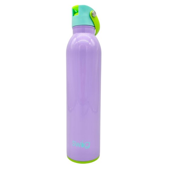 Swig 26 Oz Purple Stainless Steel Water Bottle Green Flip Straw Lid Carry Handle - Picture 1 of 7